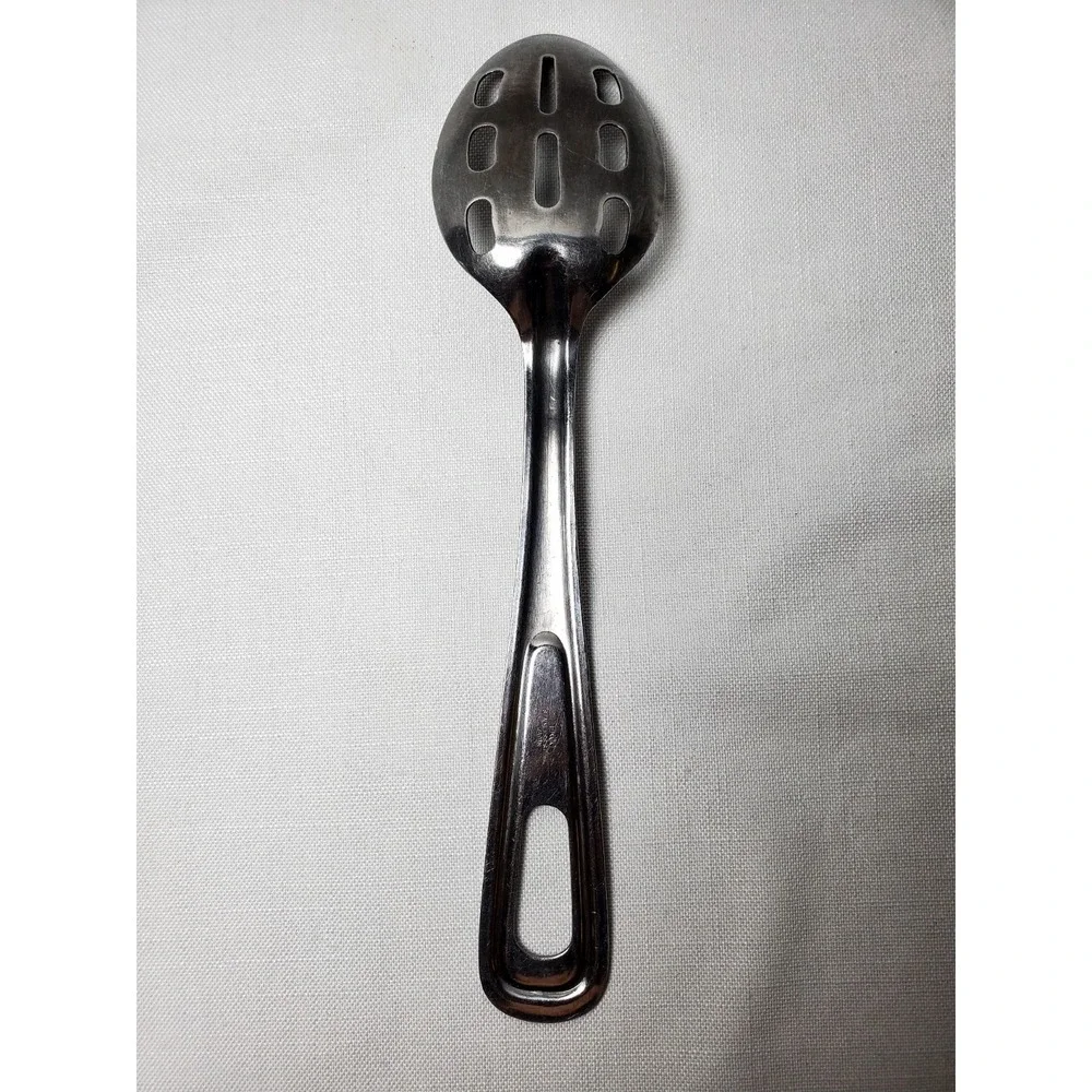 Vintage EKCO Stainless Steel Slotted Serving Spoon Made in Japan Kitchen Utensil